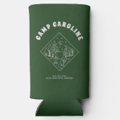 キャンプ テーマの独身最後の夜 スリム缶クーラー (裏面)