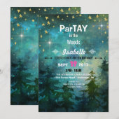キャンプ ナイトタイム フォレスト ウィルダネス 招待状 (正面/裏面)