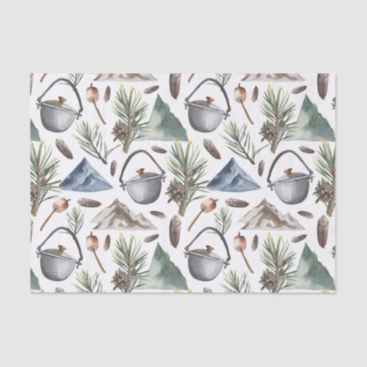 キャンプ、ハイキング、アウトドア、自然をテーマ 薄葉紙 (正面)