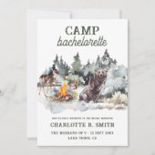 キャンプ・バチェロレッテ・ウィークエンドの予定 現代のパーティー 招待状 (正面)