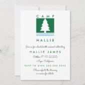 キャンプ・バチェロレッテ・バッハ・ウィークエンドの予定 招待状 (正面)