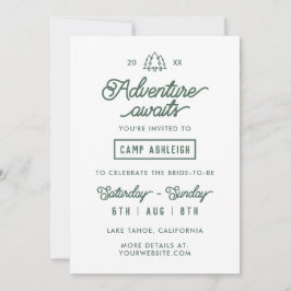 キャンプ・バチェロレッテ・パーティー・アドベンチャー・オアウェイツ 招待状