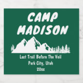 キャンプ・バチェロレッテ・パーティー・マウンテン・ブライダル・シャワー スパークリングワインラベル (シングルラベル)