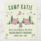 キャンプ・バチェロレッテ・パーティ ワインラベル (シングルラベル)
