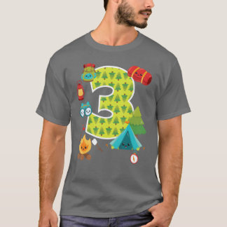 キャンプ バックヤード スリープオーバー 3歳 誕生日パーティー 女の子 Tシャツ