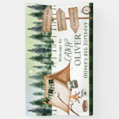 キャンプ ファイヤー キャンプファイヤー マシュマロ 焚き火 アウトドア 誕生日 横断幕 (縦)