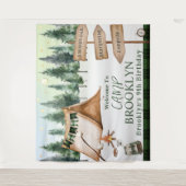 キャンプ ファイヤー ピット キャンプファイヤー マシュマロ 焚き火 アウトドア 誕生日 タペストリー (正面)