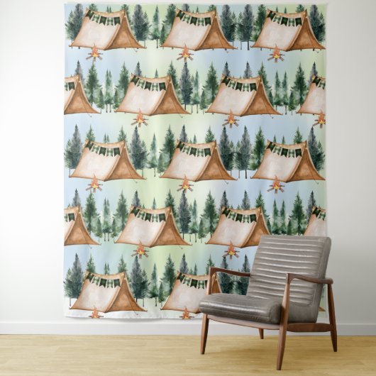 キャンプ ファイヤー ピット キャンプファイヤー マシュマロ 焚き火 アウトドア 誕生日 タペストリー (インサイチュ)