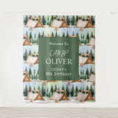 キャンプ ファイヤー ピット キャンプファイヤー マシュマロ 焚き火 屋外 誕生日 タペストリー (正面)