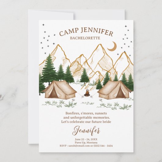 キャンプ ブライズウィークエンドアドベンチャー 招待状 (正面)