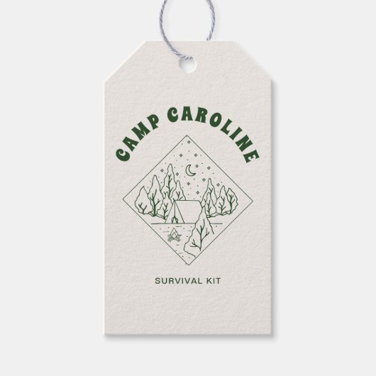 キャンプ ブライズパーティー サバイバルキット ギフトタグ (正面)