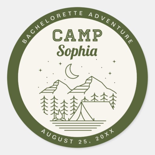 キャンプ ブライズパーティー ラウンド ファブ ステッカー (正面)
