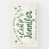 キャンプ ブライズメイド キャビン 仲間 私 結婚する 緑 手描き 横断幕 (縦)