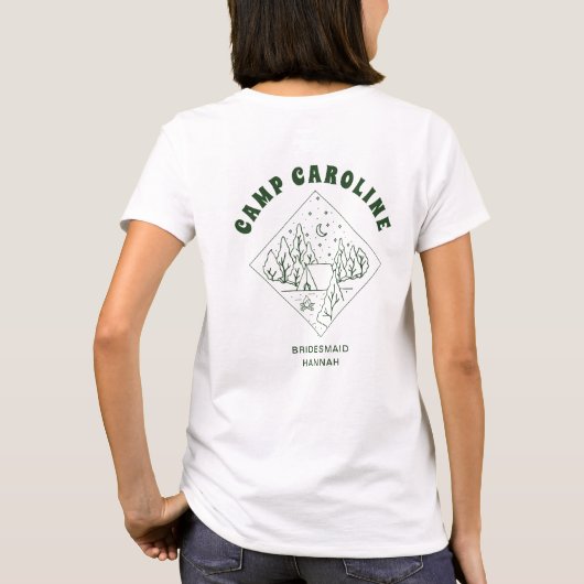 キャンプ ブライズメイド パーティー カスタム Tシャツ (裏面)