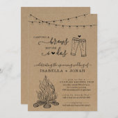 キャンプ＆ブルース Before I Do カップル ブライダルシャワー 招待状 (正面/裏面)