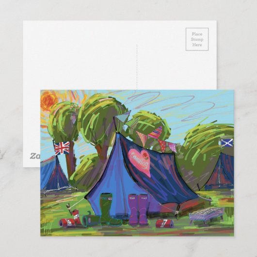 キャンプ ポストカード (正面/裏面)