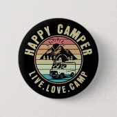 キャンプ – ライブ。愛.キャンプアウトドア 缶バッジ (正面)