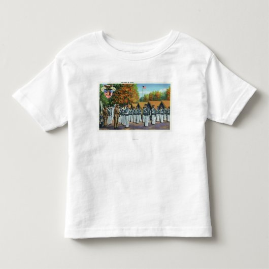 キャンプ、形成の兵士の点検 トドラーTシャツ (正面)