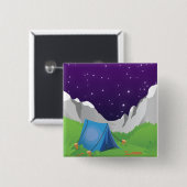 キャンプ 缶バッジ (正面&裏面)