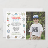 キャンプ 誕生日パーティーの写真（年齢不問） サンキューカード (正面)