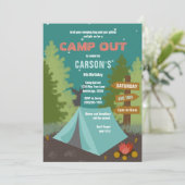 キャンプ 誕生日 キャンプアウト ご招待 招待状 (スタンド正面)
