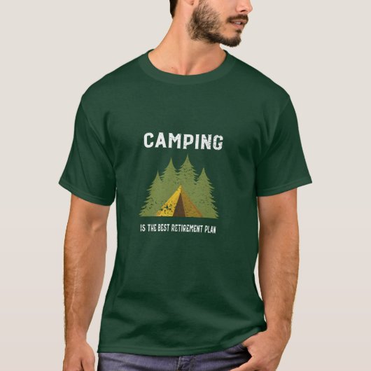 キャンプ 退職 おもしろ Tシャツ (正面)