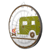 キャンプRVのトレーラーおよびキャンプファイヤー ダーツボード (正面右)