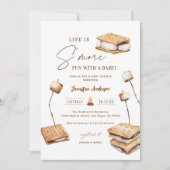 キャンプS'moreおもしろいベビーシャワー 招待状 (正面)