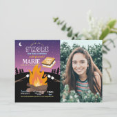 キャンプS'moreパーティーキャンプファイヤーガールズ写真 招待状 (スタンド正面)