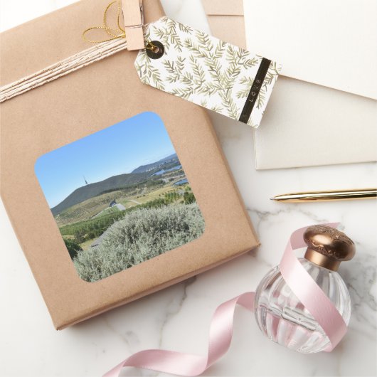 キャンベラでの牧歌的な日 スクエアシール (ギフト)