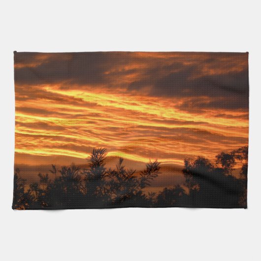キャンベラの夏の日没 キッチンタオル (横)