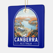 キャンベラオーストラリアトラベルアートヴィンテージ セラミックオーナメント (左)