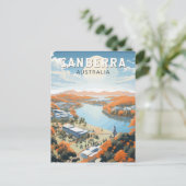 キャンベラオーストラリアトラベルアートヴィンテージ ポストカード (スタンド正面)