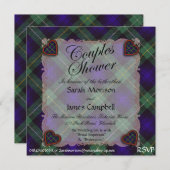 キャンベルオブカウドルタータンチェックプレイドカップルシャワー 招待状 (正面/裏面)