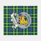 キャンベルオブブレオバランエンシェントクランバッジタータンチェック フリースブランケット (正面(横))