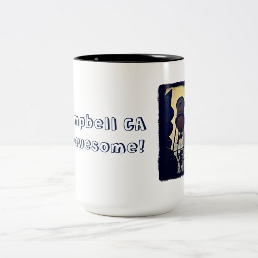 キャンベルカリフォルニア給水塔2の調子のマグ ツートーンマグカップ (中央)