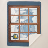 キャンベルクランバッジウィンターシーンラージ シェルパブランケット (正面)