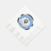 キャンベルクランバッジパーソナライズウィンター 縁ありランチョンナプキン (角)