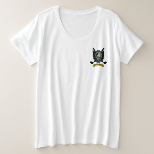 キャンベルクランバッジ&タータンチェックゴルフ プラスサイズTシャツ (デザイン正面)