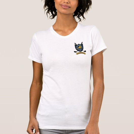 キャンベルクランバッジ&タータンチェックゴルフ Tシャツ (正面)