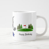 キャンベルクランバッジ&タータンチェックパーソナライズされたゴルフ ジャンボコーヒーマグカップ (右)