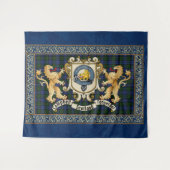 キャンベルクランバッジ&タータンチェック付/ライオンズタペストリー タペストリー (正面(横))