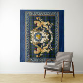 キャンベルクランバッジ&タータンチェック付/ライオンズタペストリー タペストリー (インサイチュ)