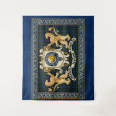 キャンベルクランバッジ&タータンチェック付/ライオンズタペストリー タペストリー (正面)