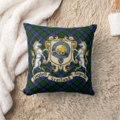 キャンベルクランバッジ&タータンチェック クッション (ブランケット)