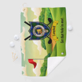 キャンベルクランバッジ&タータンチェック パーソナライズされた ゴルフタオル (インサイチュ)