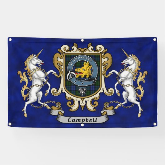 キャンベルクランバッジ&タータンチェック 横断幕 (横)