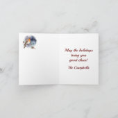 キャンベルクレスト&タータンチェック付/ロビンパーソナライズされたクリスマス カード (内部)