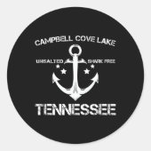 キャンベルコーブレイクテネシーおもしろい魚釣りキャンプ ラウンドシール (正面)