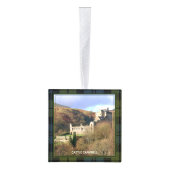 キャンベルスコティッシュクランキャッスルタータンチェッククリスマス キューブオーナメント (右)